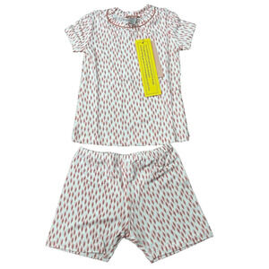 Eberjey Girls Gisele Short Sleeve Top Shorts Bottom Pajama‎ Set Pink Size 4 NWT